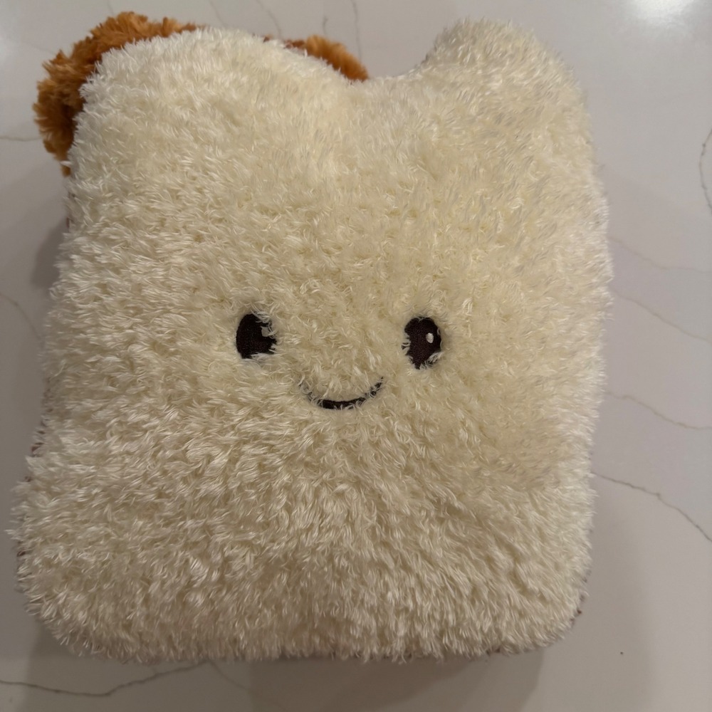 Gigglescapes Plush‎ Peanut Butter Toast Bread Pillow Stuffed Plush